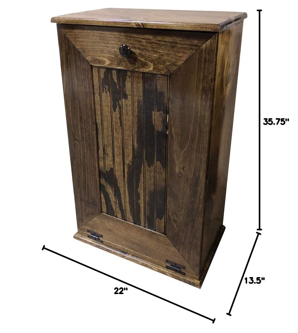Sawdust City Tilt-Out Wooden Trash Bin Holder (Old - Black)