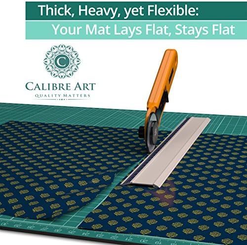 Calibre Art Self Healing Rotary Cutting Mat, Full 24x36, Best for Quilting | Ideal for Quilting and Sewing, Thick, Warp-Proof & Odorless, EN 71-3 Certified. Not From China.