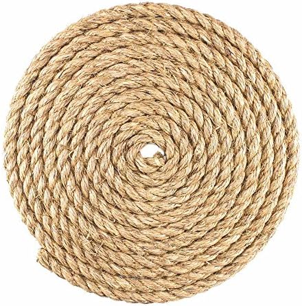 Twisted Manila Hemp Rope (1 Inch x 25 Feet)