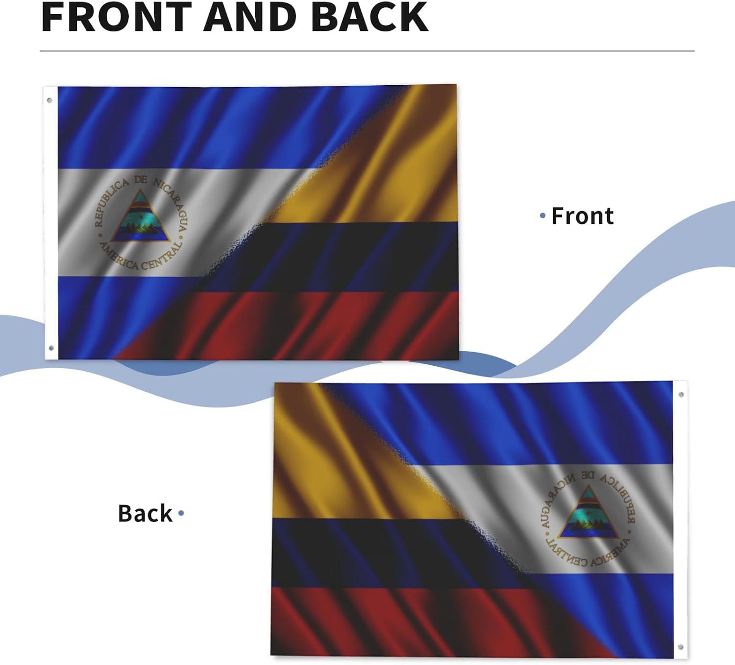 Nicaraguan Nicaragua And American Usa Flag 2x3 Ft Flags Double-Sided Printing Outdoor Indoor Decoration Country Flag 2x3 Foot Polyester Banner