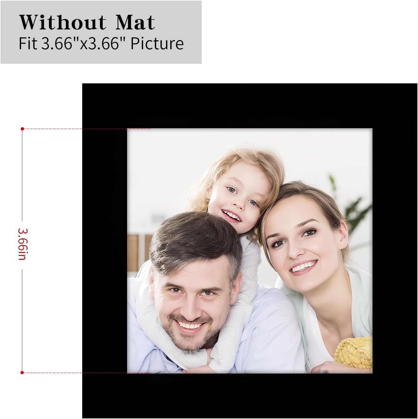 Picture Frames 8x8 2 Pack Made of Solid Wood Black for Wall Mounting and Tabletop Display