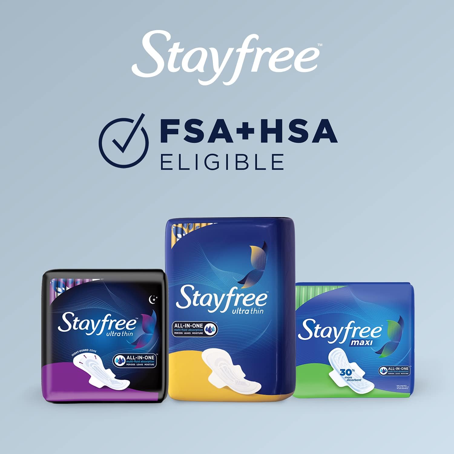 Stayfree Ultra Thin Super Long Pads with Wings For Women, Reliable Protection and Absorbency of Feminine Moisture, Leaks and Periods, 32 count