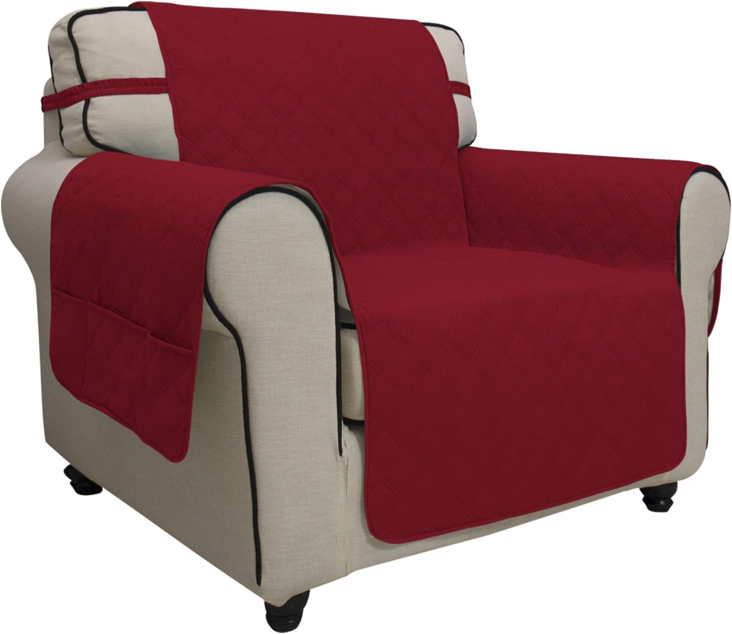 Easy-Going Waterproof Non-Slip Couch Cover, Small Recliner, Chocolate