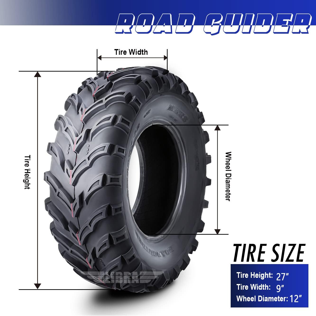 ROADGUIDER ATV Mud Tire 22x10-9 6PR for Honda Recon 250 Suzuki Ozark 250
