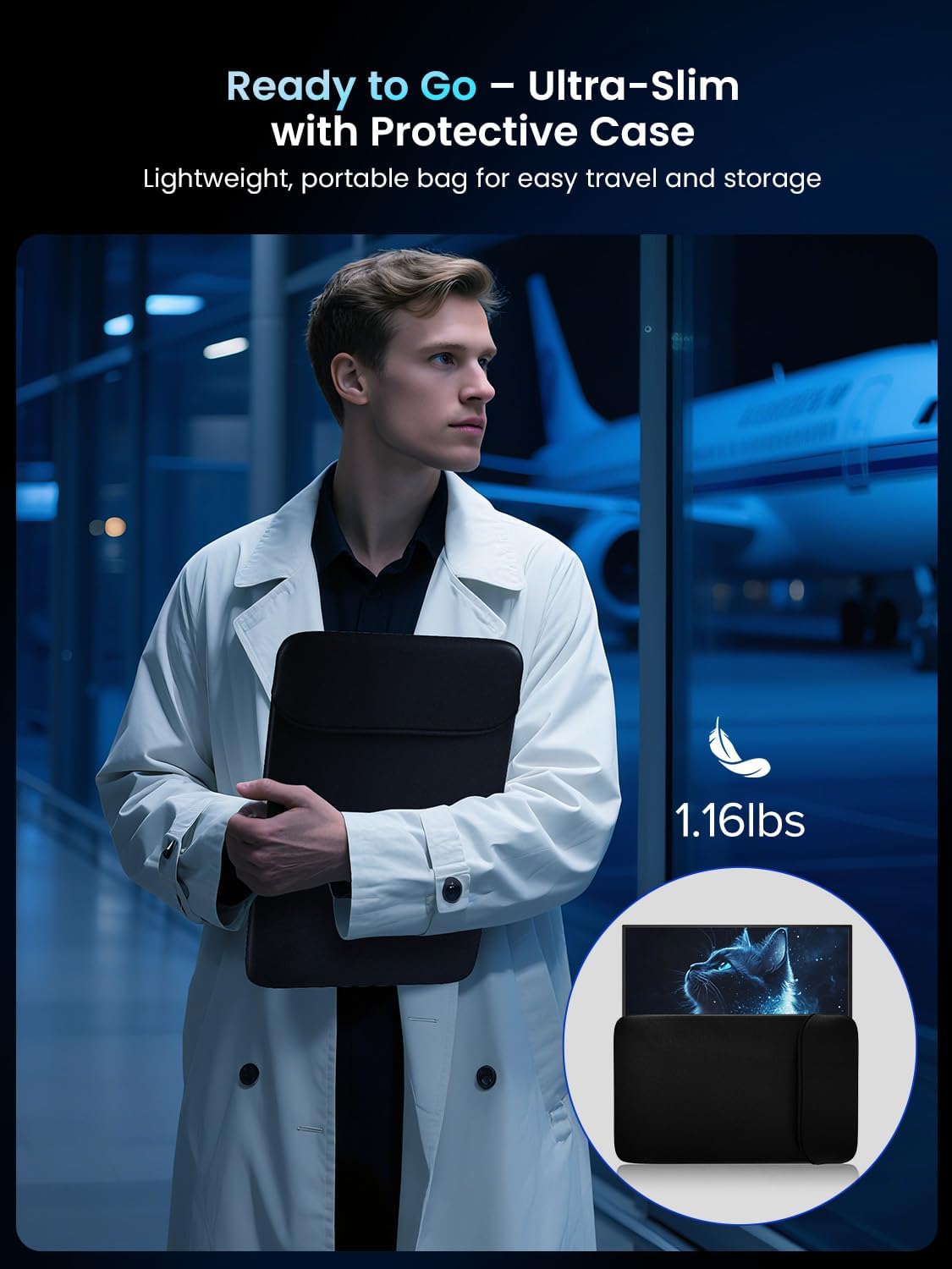 UPERFECT 18.5" 120Hz Portable Monitor, 125% sRGB Large Gaming Monitor