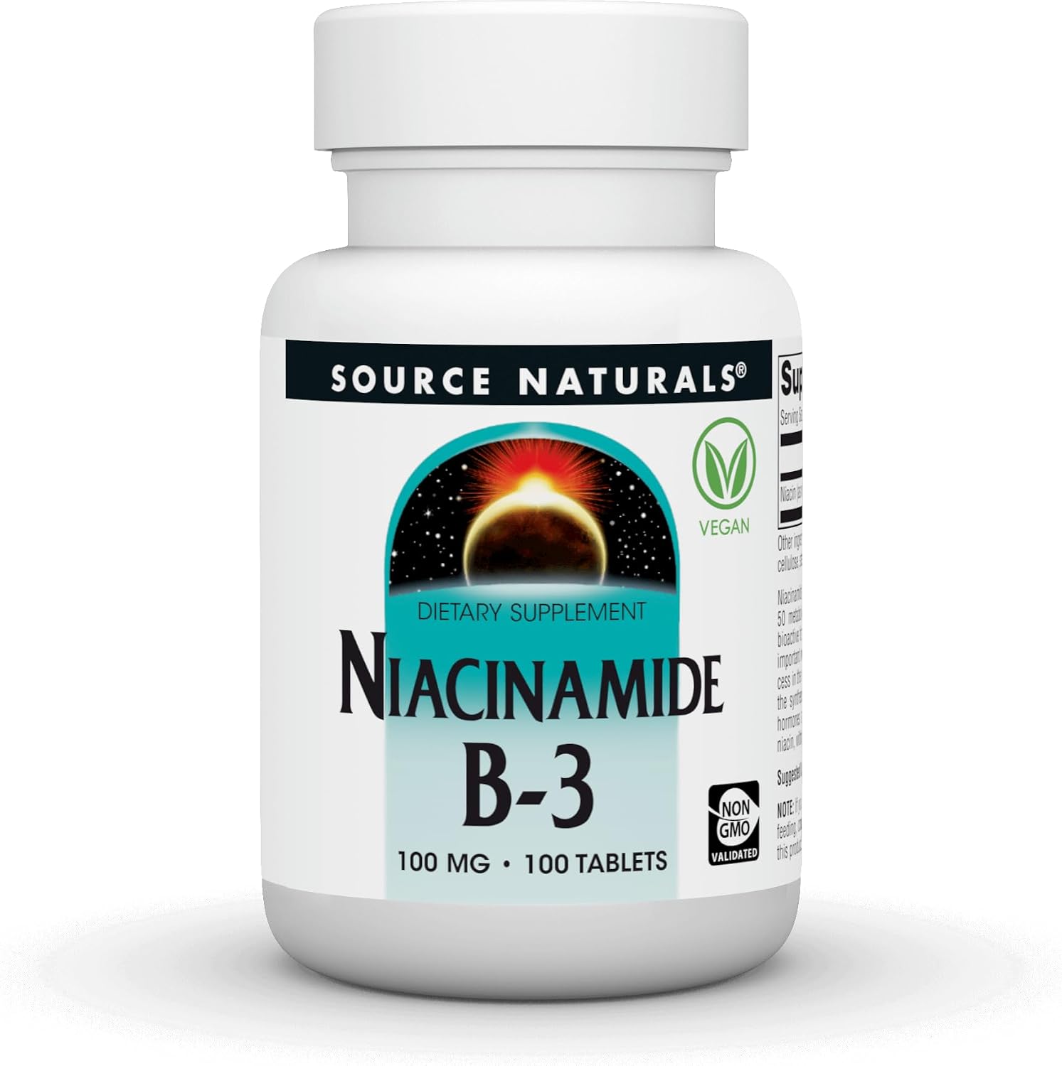 Source Naturals Niacinamide B-3, Dietary Supplement - 100 mg - 100 Tablets