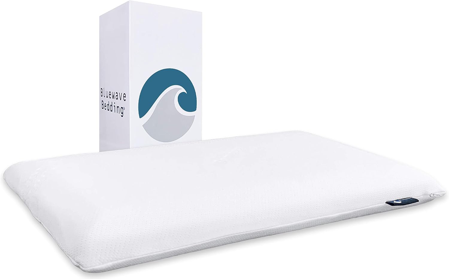 Bluewave Bedding Hyper Slim Gel Memory Foam Pillow for Stomach and Back Sleepers - Thin