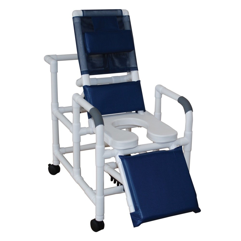 MJM International 193-SSDE 24" Reclining Shower Chair – Adjustable Bath & Hygiene Chair for Patient Care, Elderly & Disabled Use