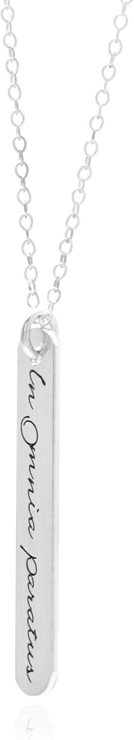 In Omnia Paratus Verical Bar Necklace Strength Jewelry A Motivation Necklace Mantra Pendant Is An Inspirational Charm