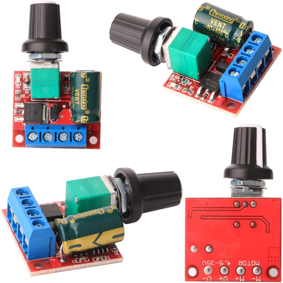 Gebildet 2pcs PWM Low Voltage Motor Speed Controller DC 1.8V 3V 5V 6V 12V 2A 1803BK 1803B Adjustable Driver Switch with Speed Control Knob