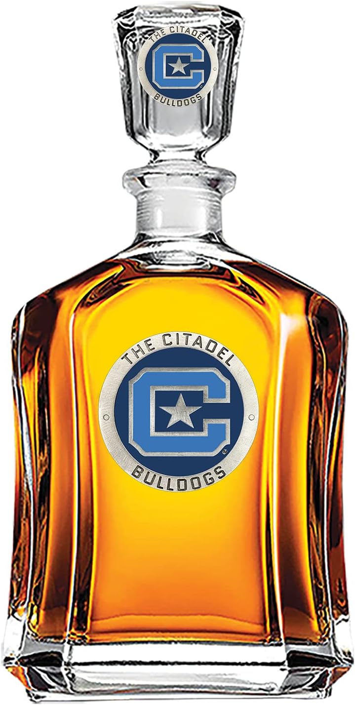 Marines Decanter – Eagle Globe & Anchor | 24 OZ Whiskey Decanter for Liquor with Airtight Stopper | Expertly Crafted Pewter Glass Clear