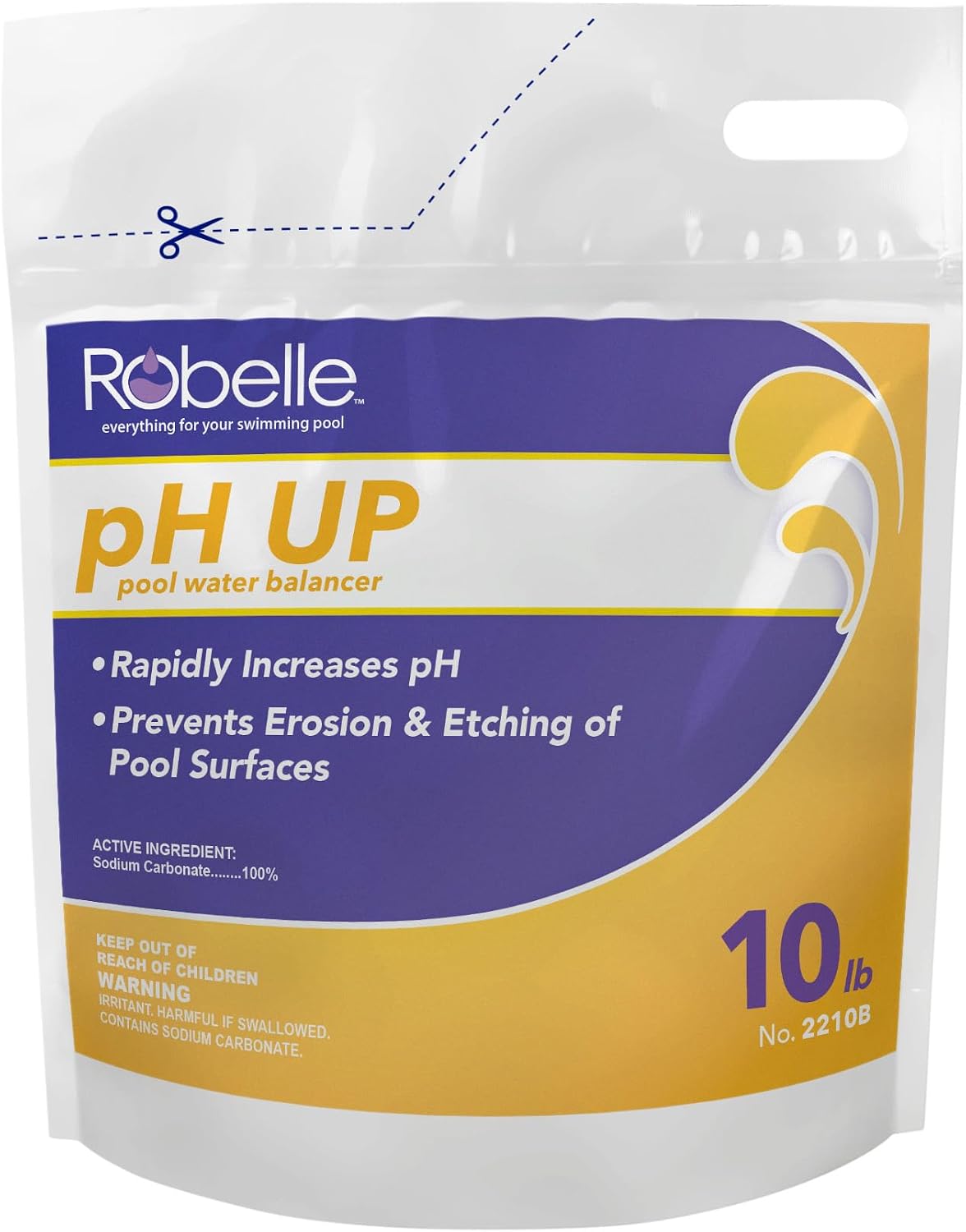 Robelle 25-Pounds Premium pH Up for Swimming Pools | 100% Sodium Carbonate, Raises pH, pH Increaser, Easy To Use, Works Fast