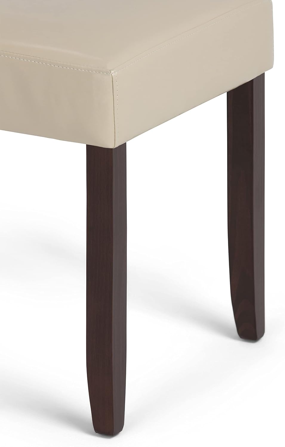 SIMPLIHOME Acadian Vegan Leather Parsons Dining Chairs in Cream (Set of 2)
