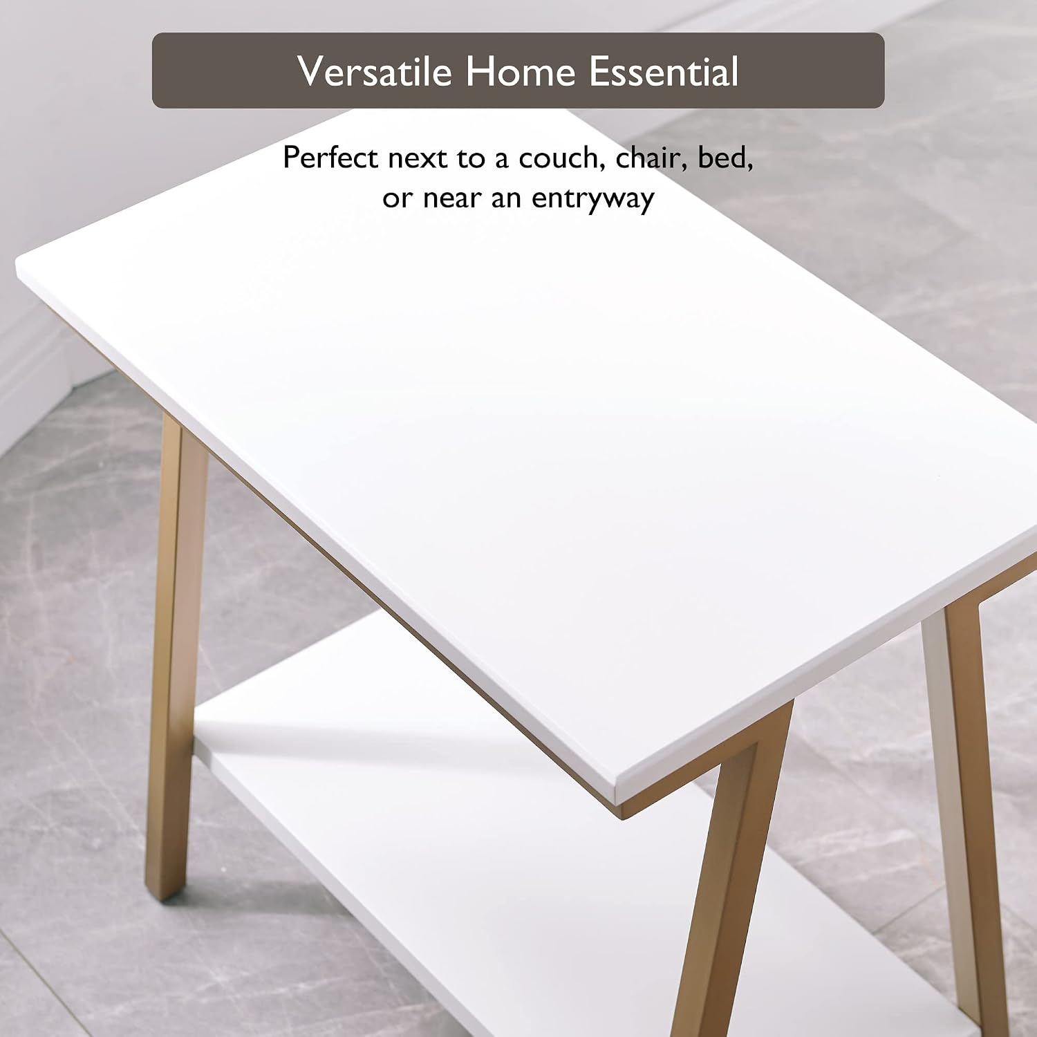 Leick Home Shield Wedge End Table, 21", Glazed Auburn