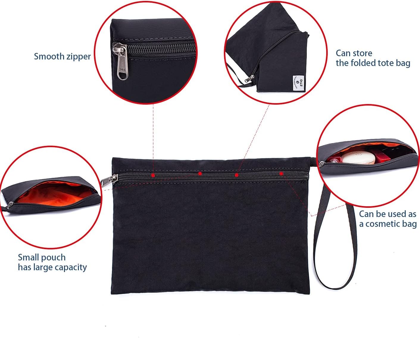 ETidy Large Capacity Foldable Tote Bag With Zipper