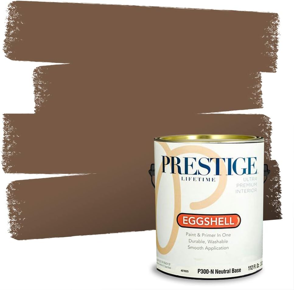 PRESTIGE Paints Exterior Paint and Primer In One, 1-Gallon, Flat, Comparable Match of Sherwin Williams* Sable*