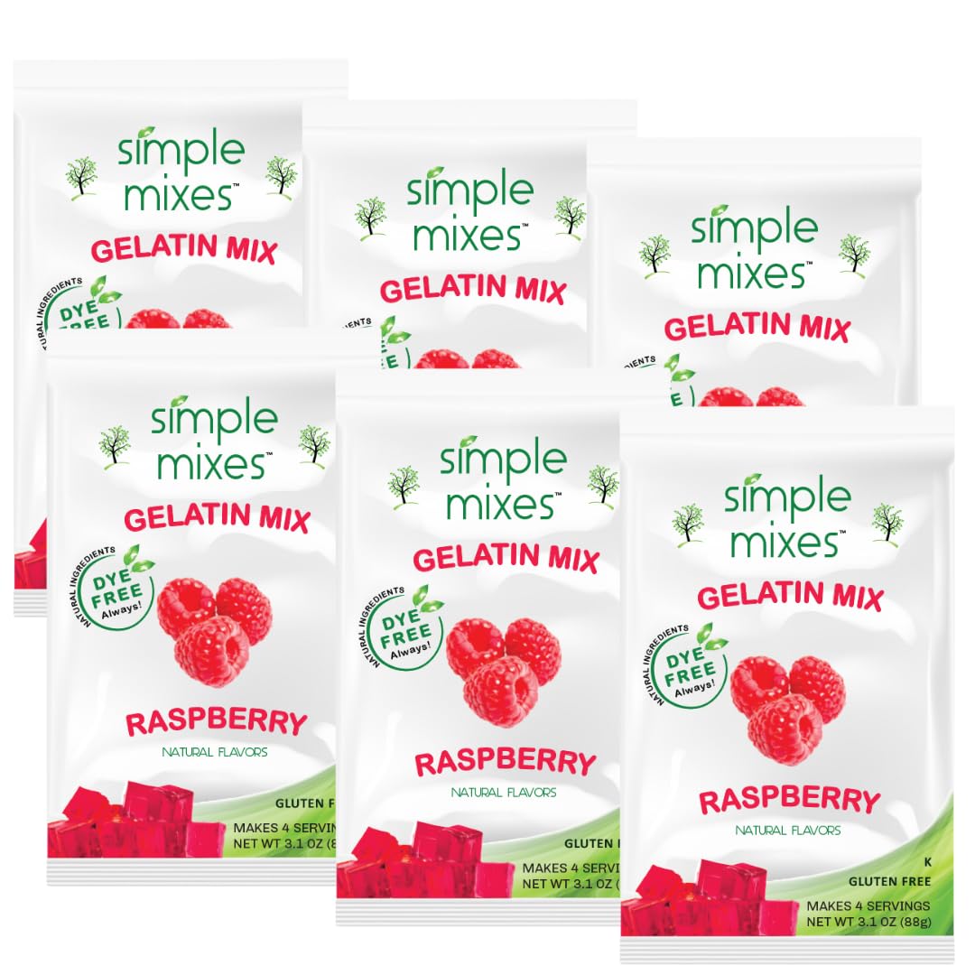 Simple Mixes Natural Gelatin Dessert, Lime, Kosher, 6 Pack of 3.1 oz each
