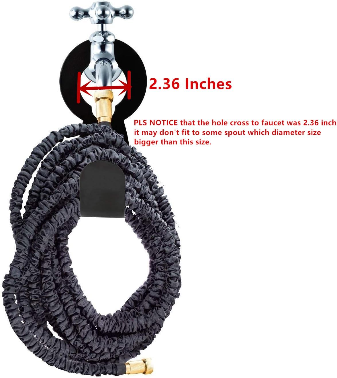 Garden Hose Hanger - Heavy Duty Metal Holder for 50ft/25ft Expandable Hose, Supports 110lbs - Portable Garage Storage