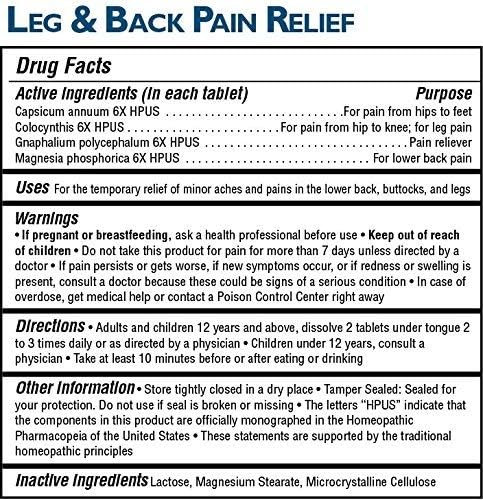 MagniLife Leg & Back Pain Relief Tablets, 125 Ct, Fast-Acting Pain Relief Naturally Soothes Burning, Tingling & Stabbing Aches