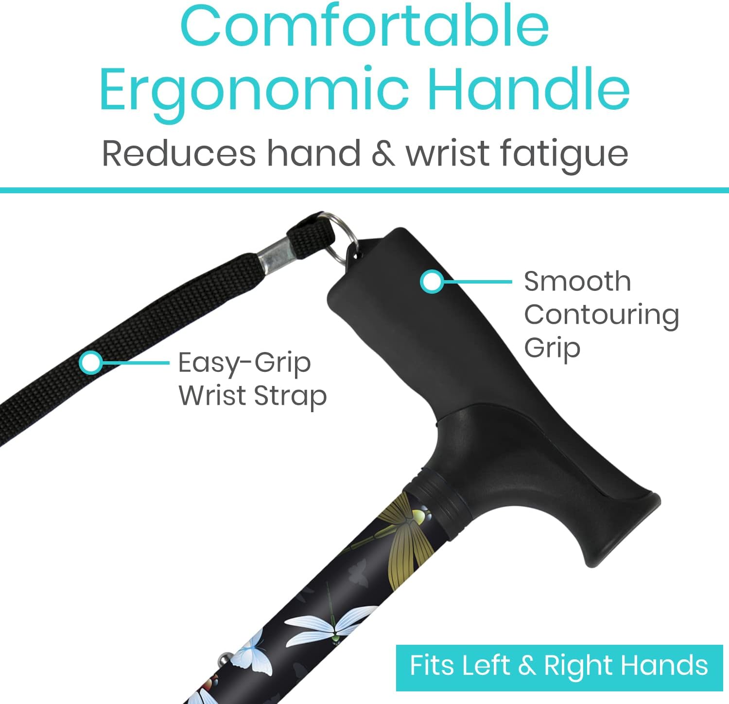 Vive Folding Cane - Foldable Walking Cane for Men, Women - Fold-up, Collapsible, Lightweight, Adjustable, Portable Hand Walking Stick - Balancing Mobility Aid - Sleek, Comfortable | Lightweight, Adjustable, Portable Hand Stick Balancing Mobility Aid Slee…
