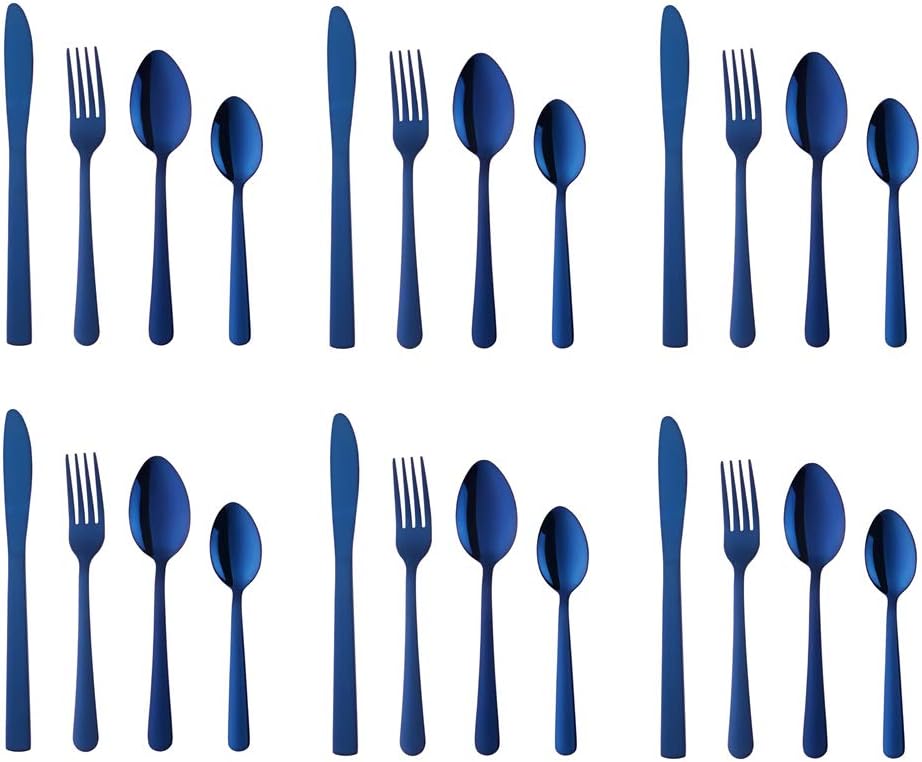 BuyGo Rainbow Silverware Set Flatware Set Stainless Steel Colorful Dinnerware Set 16-Piece Multicolor Cutlery Set, Service for 4