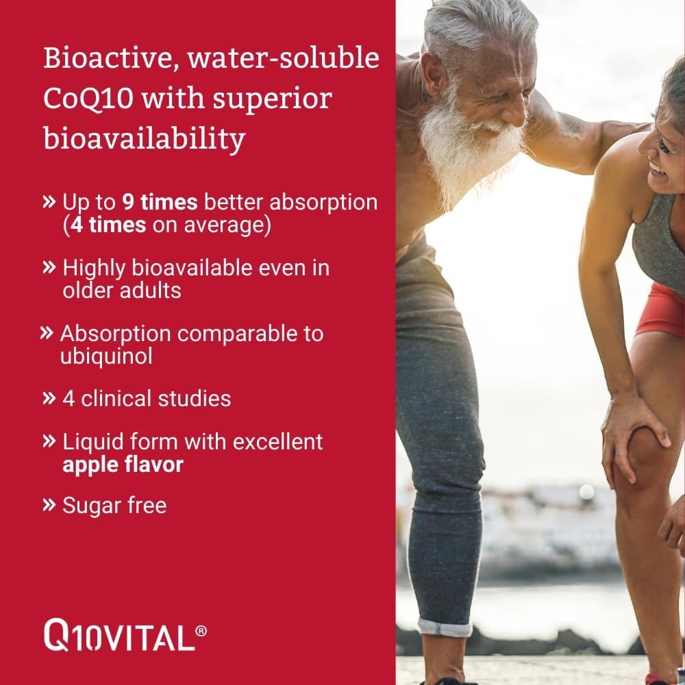 Q10Vital CoQ10 100 mg Liquid | Superior Absorption – Up to 9 Times Better Absorption | Strong Antioxidant for Heart Health, Energy Production