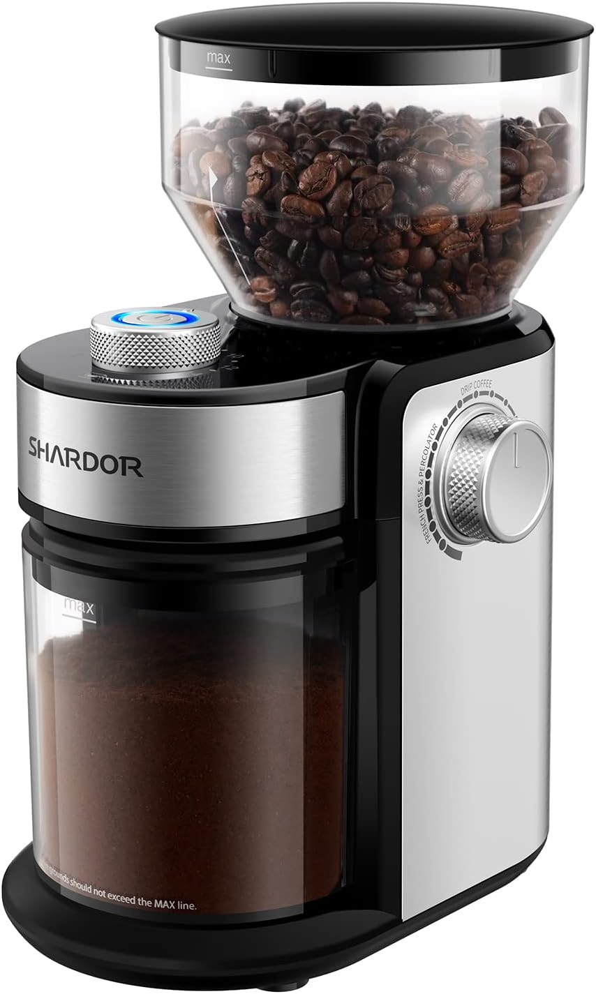SHARDOR Electric Burr Coffee Grinder 2.0, Automatic Coffee Bean Grinder for Home Use