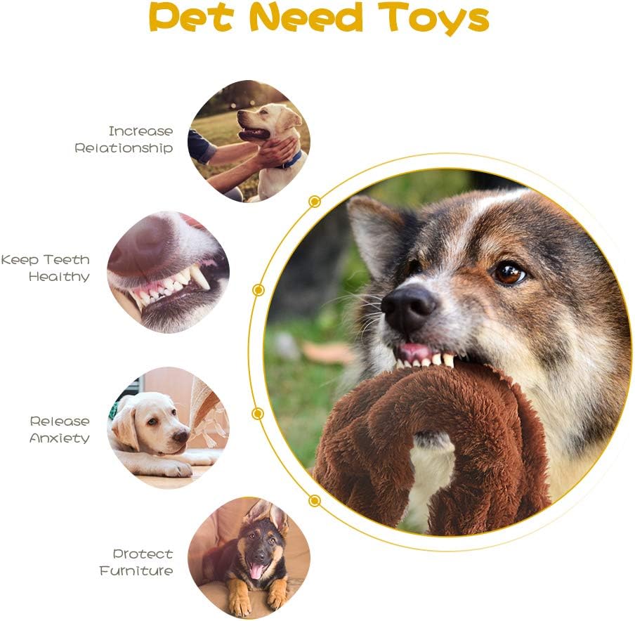 Dog Squeaky Chew Toys No Stuffing Soft Plush for Small Medium Large Breed