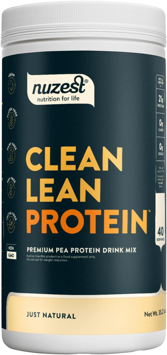 Nuzest Clean Lean Protein - Vegan Pea Protein Powder Rich Chocolate 1.1 lb | 20 Servings with 18g Protein Plant Based Protein Powder, Only 4 Ingredients, Dairy Free, Gluten Free, GMO Free, Protein Shake