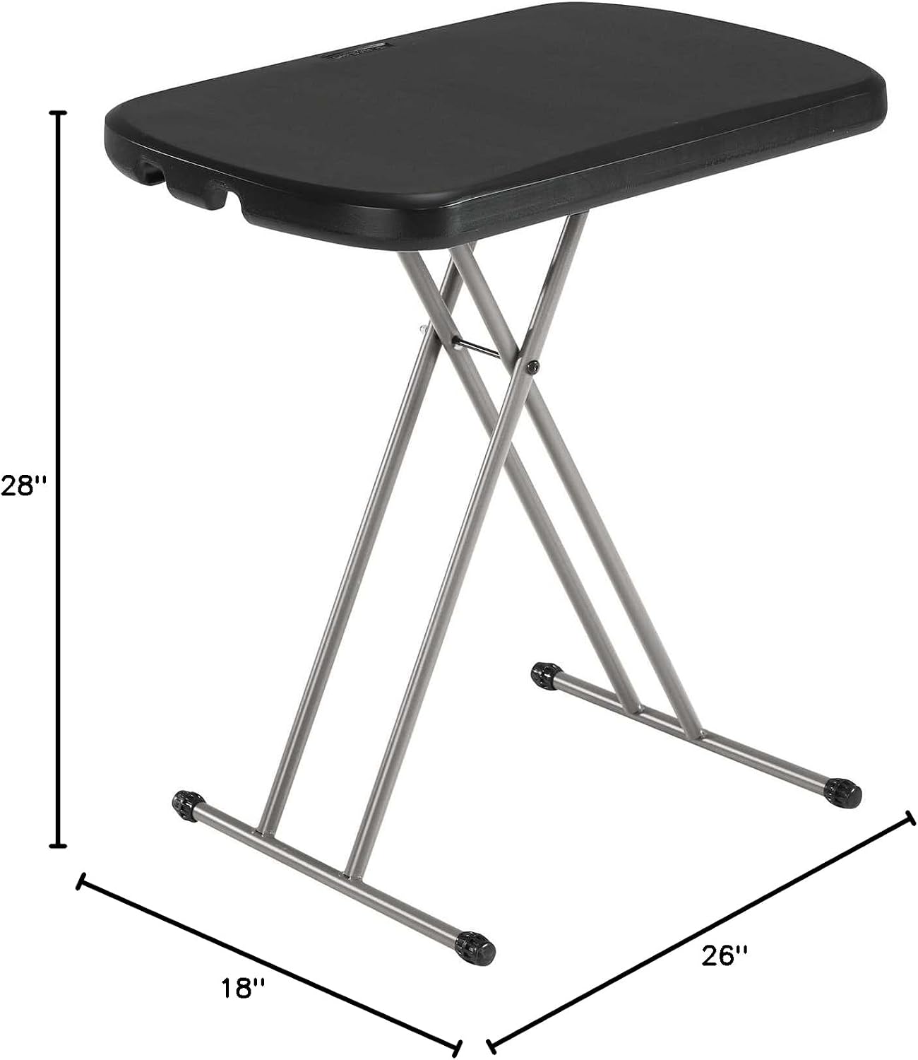 LIFETIME 80251 Adjustable Folding Laptop Table TV Tray, 26 Inch, White Granite