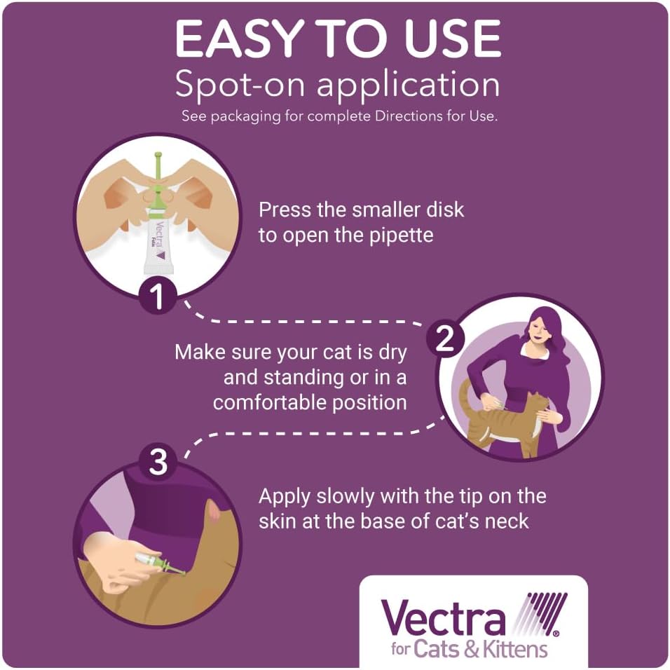 Vectra for Cats Flea Treatment & Prevention for Large Cats (Over 9 lbs.) 6-Month Supply | No Prescription Required