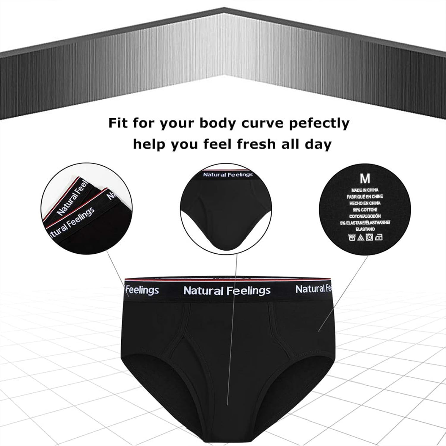 Natural Feelings Men's Briefs Underwear Multipack Mens Cotton Full Rise Briefs with Comfort Waistband S M L XL XXL…
