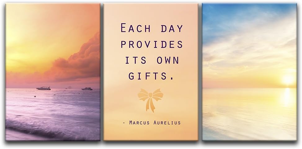 wall26 Canvas Prints Wall Art - Ocean Themed 3 Panel Wall Art with Wave,Anchor and Rudder - 16"x24" x 3 Panels