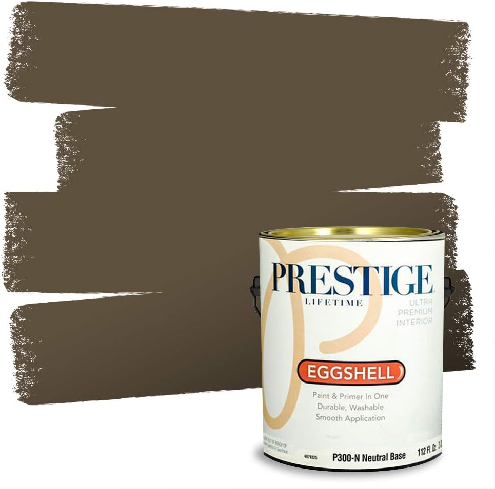 PRESTIGE Paints Exterior Paint and Primer In One, 1-Gallon, Satin, Comparable Match of Sherwin Williams* Ripe Olive*
