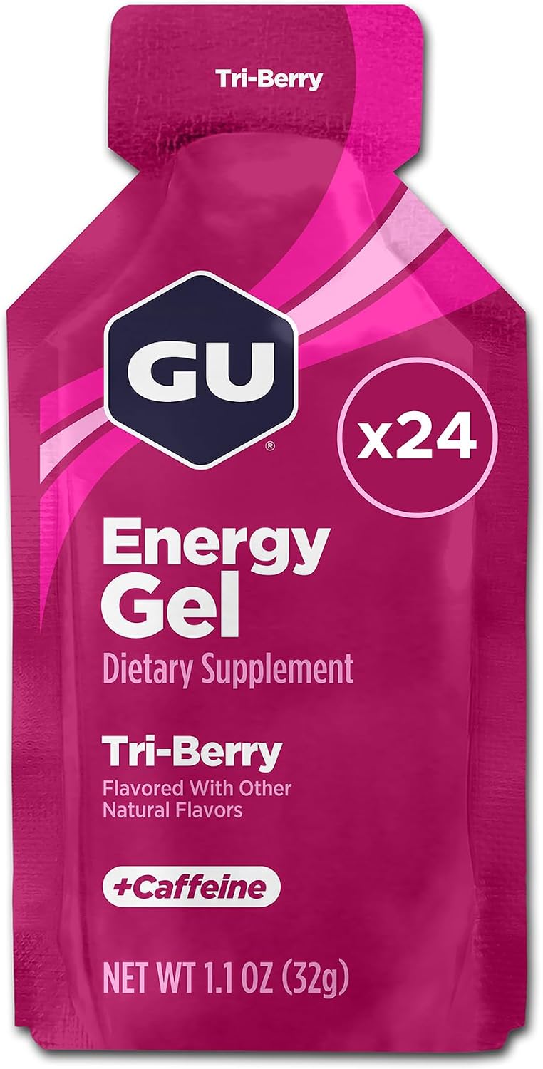 GU Energy Original Sports Nutrition Energy Gel, Vegan and Dairy-Free On-the-Go Energy for Any Workout, Vanilla Bean, 8-Count