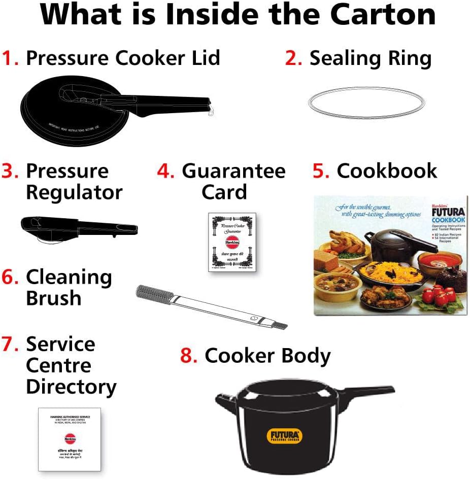 Hawkins O60 Futura O60 Pressure Cookware, 6 L, Silver