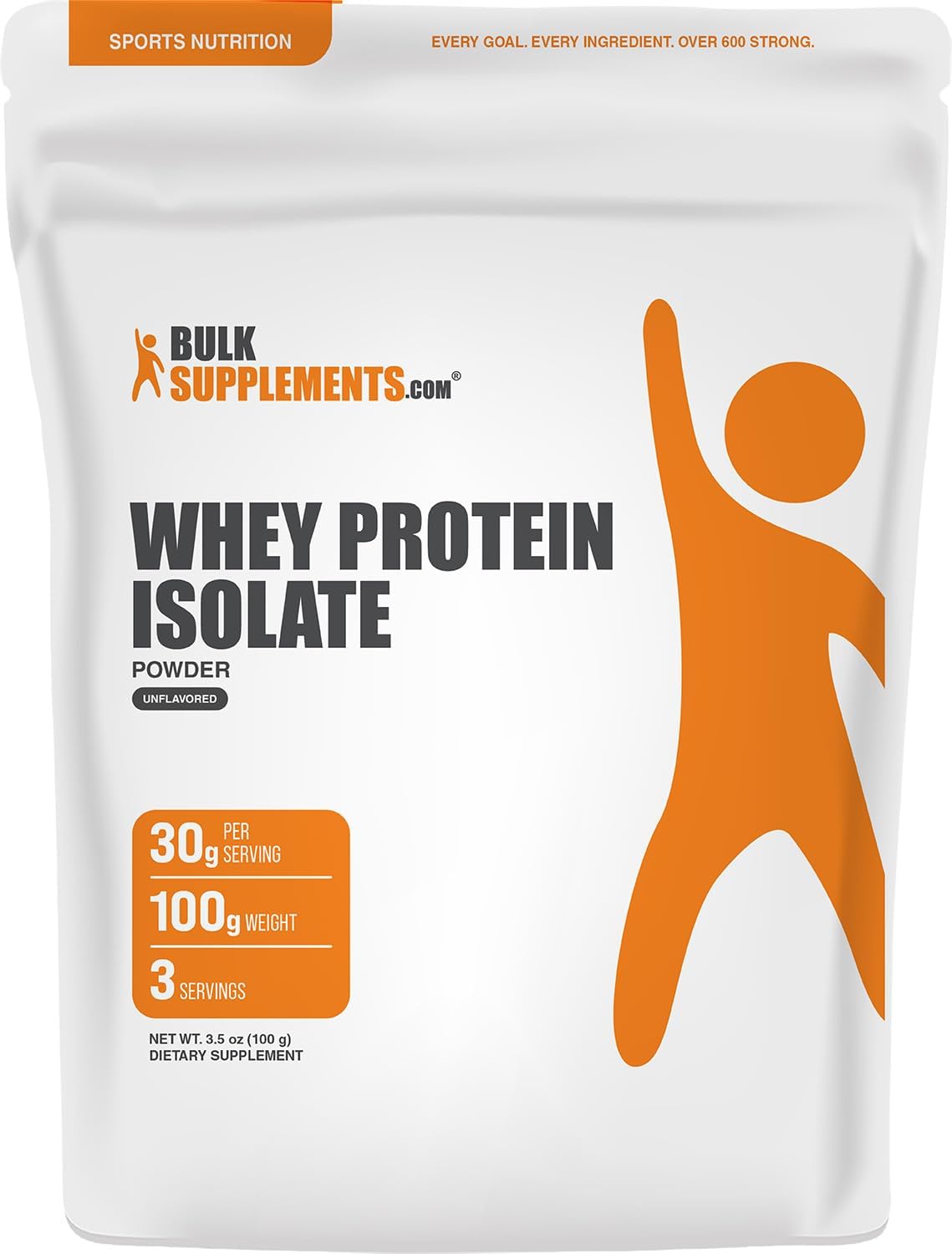 BulkSupplements.com Whey Protein Isolate Powder - Unflavored Whey Protein Powder, Nutritional Supplement - Gluten Free, 30g per Serving, 1kg (2.2 lbs) (Pack of 1)