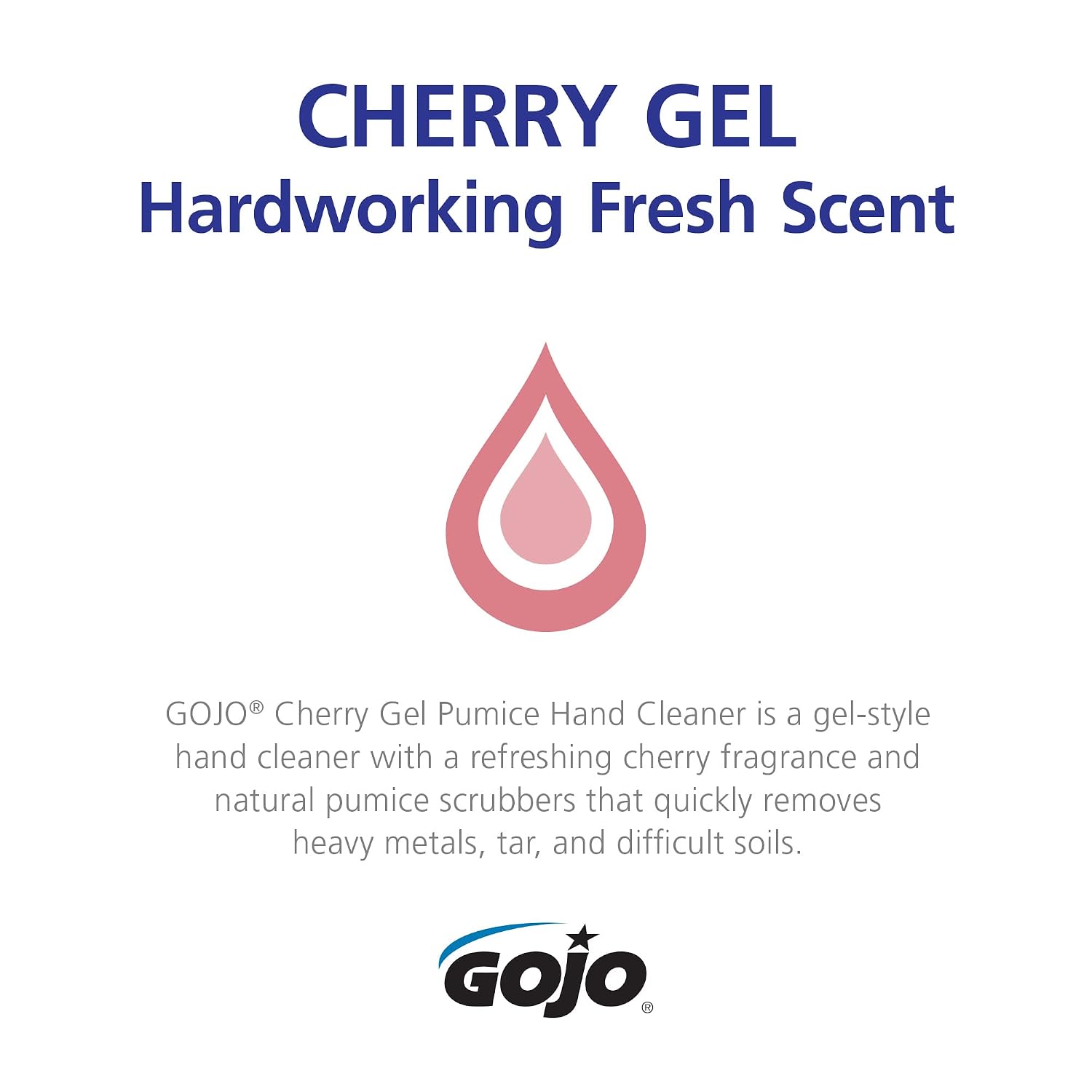 Gojo Cherry Gel Pumice Hand Cleaner, Pump Bottle, 1ct x 1 Gal - 2358-02
