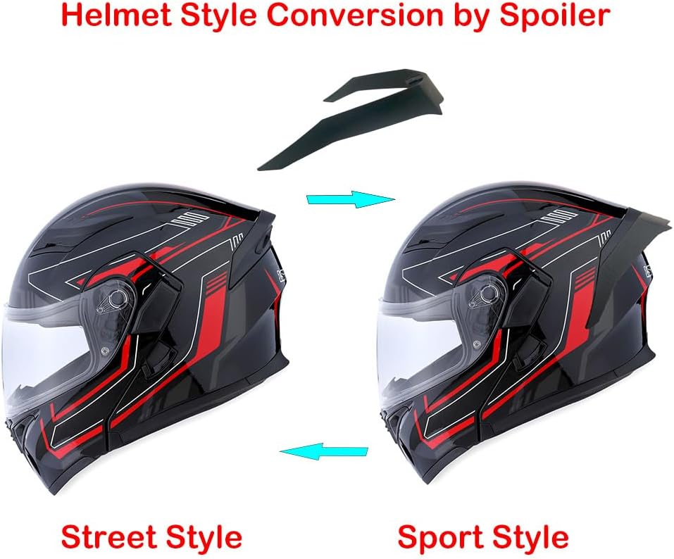 1Storm Motorcycle Modular Full Face Helmet Bike Flip up Dual Visor Sun Shield: HB89 Matt Black