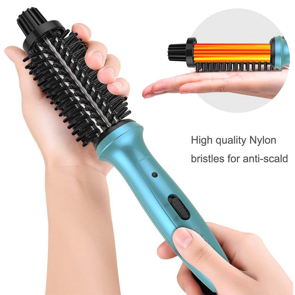 Mini Curling Iron Brush Phoebe 3/4" Hot Curler Brush Anti-Scald Bristles