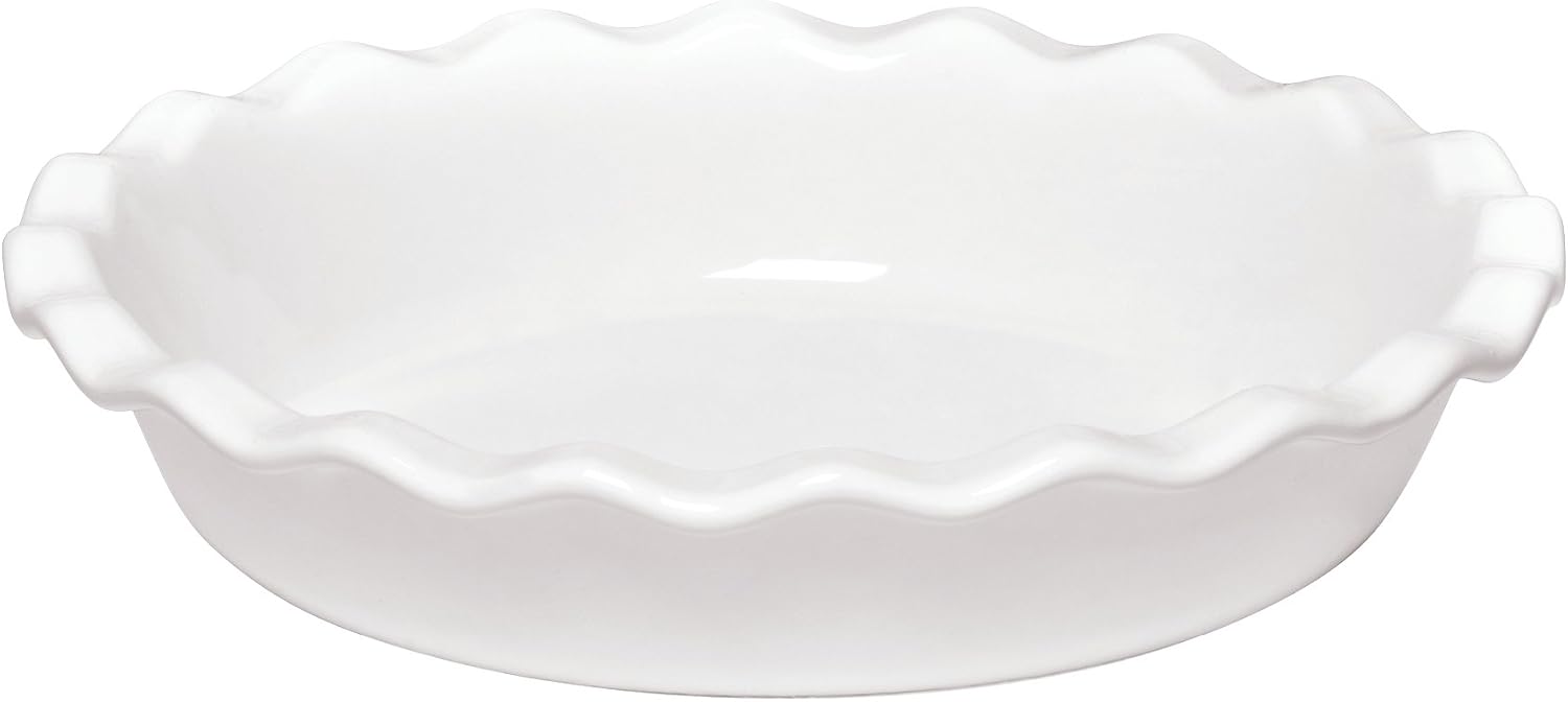 Emile Henry Made In France 9 Inch Pie Dish, White