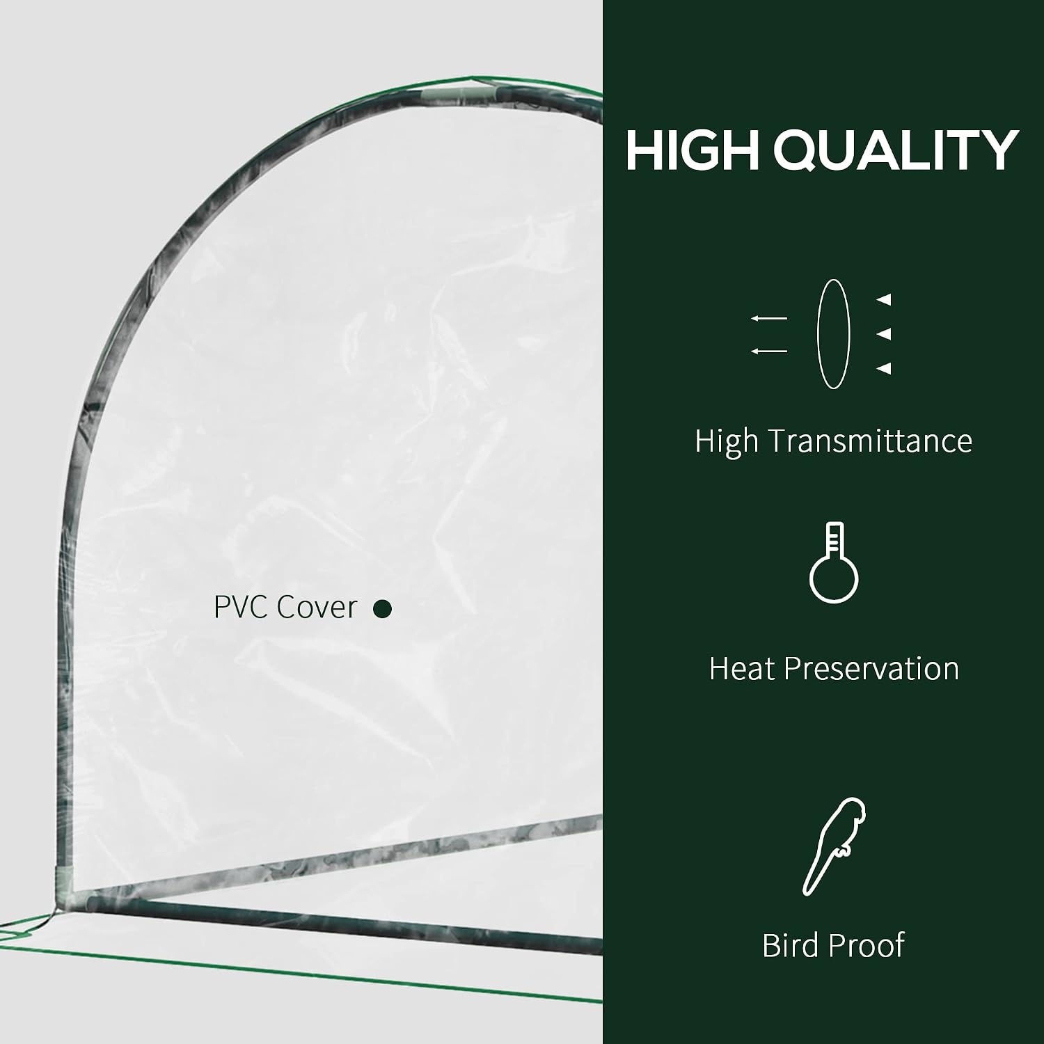 Outsunny 7' x 3' x 2.5' Mini Greenhouse Portable Tunnel Green House Clear | Roll-Up Zippered Door, UV Waterproof Cover, Steel Frame