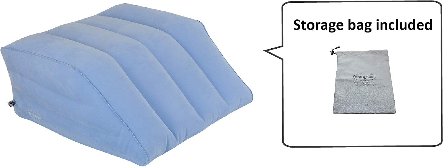 HR-7740, New & Handy Valve, Inflatable Leg Rest Lifter Bed Wedge Cushion/Pillow, Velour Surface Finish for Post-Surgery, Pain Relief, Foot