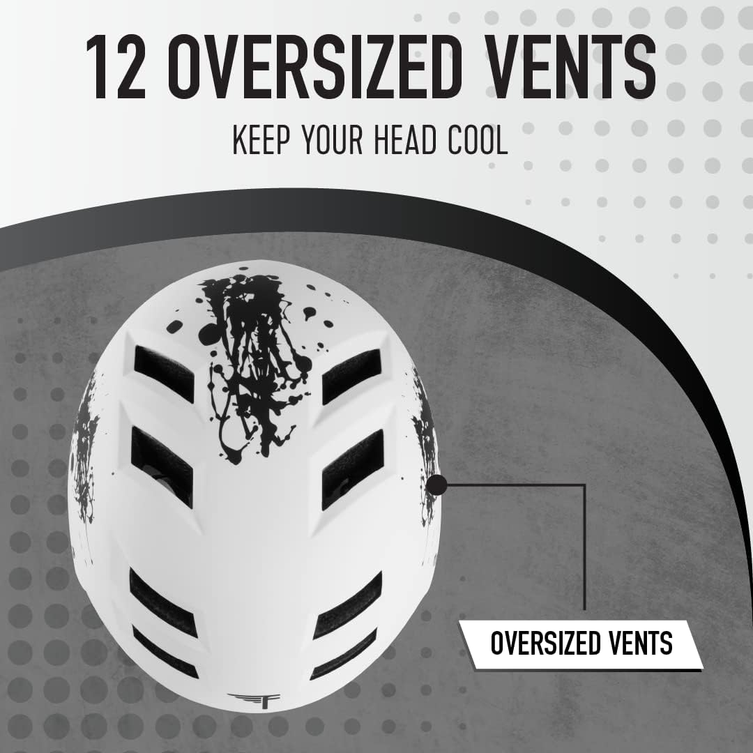 Flybar Bike Helmet- Multi Sport Dual Certified Adjustable Dial, Lightweight Skateboard Helmet, Roller Skating, Pogo, Electric Scooter, Snowboard, Boys and Girls Kids- Adults Helmets