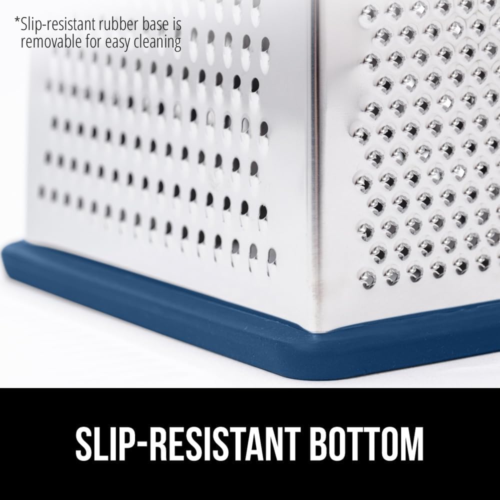GORILLA GRIP® XL 4-Sided Stainless Steel BPA-Free Cheese Grater, Black