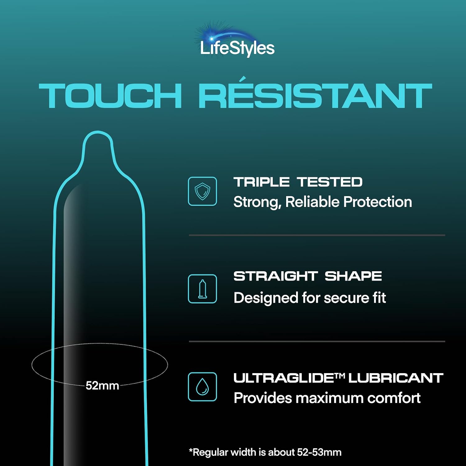 Lifestyles Tough Natural Rubber and Lubricated Latex Condoms Value Pack, 48 Count