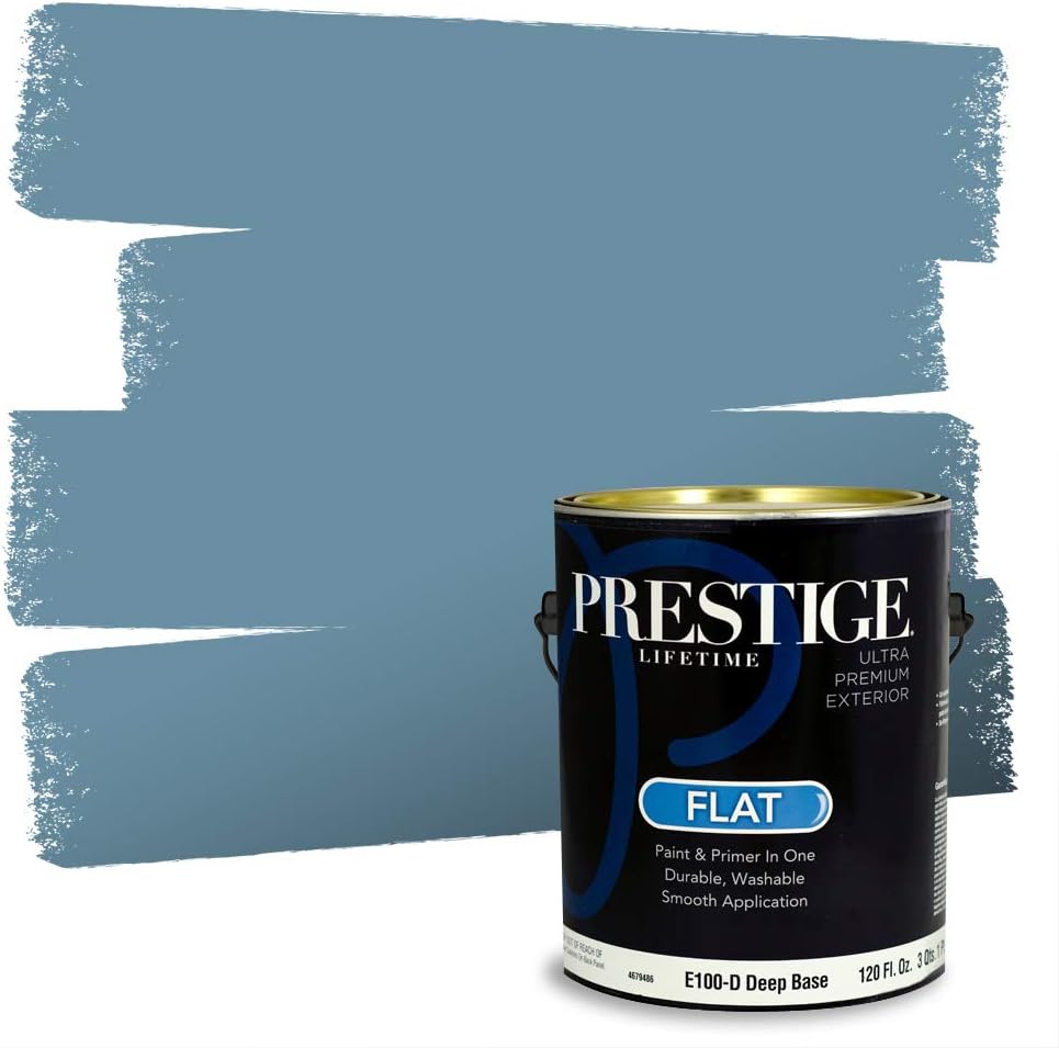 Prestige Paints E400-P-SW6506 Exterior Paint and Primer in One, 1-Gallon, Satin, Comparable Match of Sherwin Williams Vast, 1 Gallon, SW45-Vast Sky