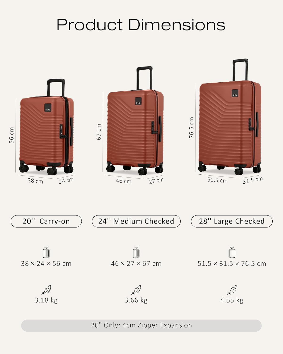 Coolife Luggage Carry-On, Lightweight PC Hardside Suitcase, 20-Inch, Black | Expandable Carry-On, Dual Spinner Wheels, TSA-Approved Lock, Upgraded PC Hardshell, Durable Travel Suitcase