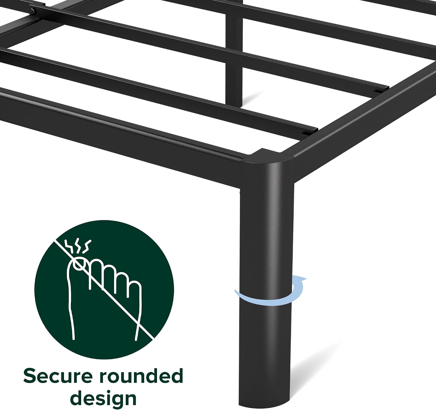 ZINUS Van 16 Inch Metal Platform Bed Frame / Steel Slat Support / No Box Spring Needed / Easy Assembly, Full