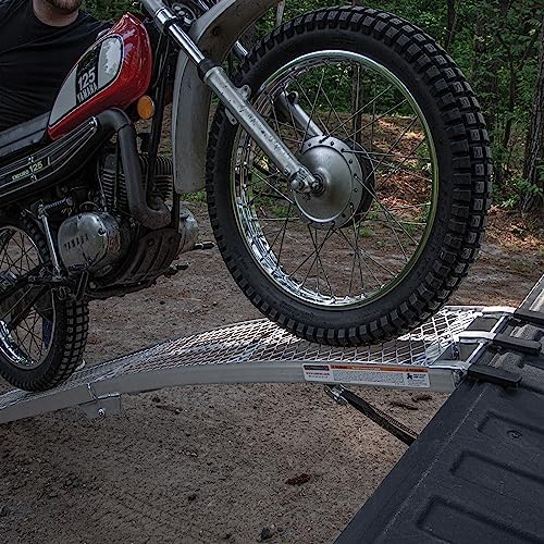 Single Folding XL Aluminum Truck, UTV/ATV, Motorcycle Loading Arch Ramp, 750lb Capacity